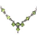 12530: Silver Setting green peridot ethnic necklaces