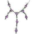 12598: Silver Setting purple amethyst  wedding necklaces