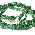 Design 12602: green emerald multistrand necklaces