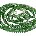 Design 12610: green emerald multistrand necklaces