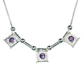 Design 12625: purple amethyst adjustable necklaces