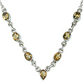 12633: Silver Setting yellow citrine contemporary necklaces
