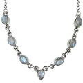 12635: Silver Setting white moonstone contemporary necklaces