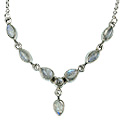 12640: Silver Setting white moonstone  contemporary necklaces