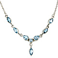 12641: Silver Setting blue blue topaz  contemporary necklaces
