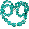 12644: Beaded green,orange turquoise  chunky necklaces