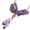 12648: Beaded pink,purple pearl  ethnic necklaces