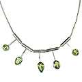 12674: Silver Setting green peridot necklaces