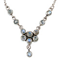 12710: Silver Setting white moonstone necklaces