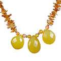 Design 12738: yellow citrine chipped necklaces