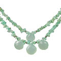 Design 12740: green chrysoprase chipped necklaces