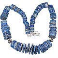 12756: Bali Silver Beaded blue lapis lazuli necklaces