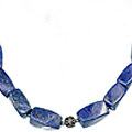 12760: Bali Silver Beaded blue lapis lazuli chunky necklaces