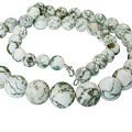 Design 12894: green,white agate necklaces