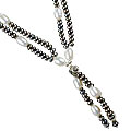 Design 13280: black,orange,white pearl adjustable necklaces