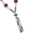 Design 13312: black,red,white pearl classic necklaces