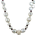 13322: Silver Beaded red,white pearl  classic necklaces