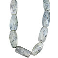 13570: Beaded black,white dendrite opal necklaces