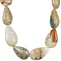 13574: Beaded brown jasper drop necklaces