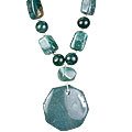 13592: Beaded green bloodstone necklaces