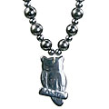 14085: Beaded black,gray hematite  mens necklaces
