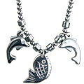 14087: Beaded black,gray hematite  mens necklaces
