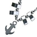 14088: Beaded black,gray hematite mens necklaces
