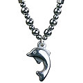Design 14090: black,gray hematite charm, mens, pendant necklaces