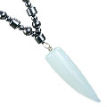 14093: Beaded black,gray hematite  pendant necklaces