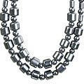 Design 14096: black,gray hematite charm, mens, pendant necklaces