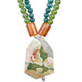 Design 14736: green,orange aventurine contemporary necklaces