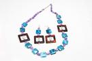 Design 17302 blue,brown,purple amethyst art-deco necklaces