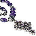 Design 9506: purple amethyst christian, cross necklaces