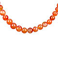 Design 9575: orange agate simple-strand necklaces