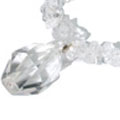 9598: Beaded white crystal  chipped necklaces