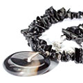 9601: Beaded black onyx  halloween necklaces