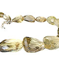 Design 9667: green lemon quartz chunky necklaces
