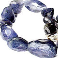 9671: Beaded Blue iolite  tumbled necklaces