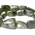 9672: Beaded Green labradorite  chunky necklaces