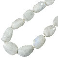 9674: White moonstone  chunky necklaces