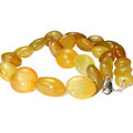 Design 9676: yellow chalcedony chunky necklaces