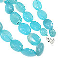 9681: Blue chalcedony  chunky necklaces