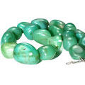 9682: Green chalcedony  chunky necklaces