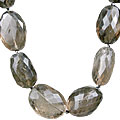 9695: Beaded brown smoky quartz  chunky necklaces