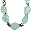 Design 9717: green chalcedony chunky, tumbled necklaces
