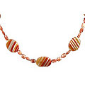 9719: Beaded Orange sunstone necklaces