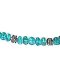 9726: Silver Beaded blue fluorite  choker necklaces