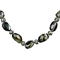 9730: Beaded black onyx  choker necklaces