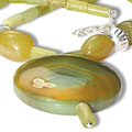 9740: Yellow, Green onyx  chunky necklaces