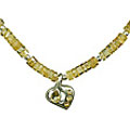 9741: Beaded yellow citrine contemporary necklaces